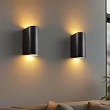 da LIGHT Außenwandleuchte 2 Stück, Kunststoff Wandlampe Innen&Aussen mit GU10 Fassung (ohne Leuchtmittel), IP54 Wasserdicht Wandleuchte, Up Down Aussenleuchte Wand