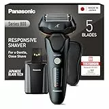 Panasonic Series 800 ES-LV97 Nass/Trocken-Rasierer, 5-fach-Scherkopf mit Linearmotor, inklusiv Reinigungs- und Ladestation, schwarz