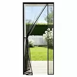 Sekey Fliegengitter Tür für Balkontür Magnetvorhang Insektenschutz für Seitliches Öffnen, Magnet Fliegengitter Balkontür, Einfache Installation, ohne Bohren 90x210cm Schwarz