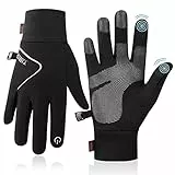 TANSTC Handschuhe Kinder Winter, Touchscreen Winterhandschuhe Torwarthandschuhe Fahrradhandschuhe Fäustlinge Für Jungen Mädchen, Anti-Rutsch Winddicht Skihandschuhe Schwarz 4-6 Jahre