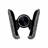 KFZ Handyhalterung Auto Handyhalter Glitzer Strass Bling Handy Autohalterung,Auto Vent Halterung,360 Grad Auto Zubehör Lüftung Halter Handy Halterung Lüftungsclips für iPhoneSamsungHuawei,Schwarz