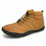 Winter BarfussSchuhe Damen Herren Barfußschuhe Gefüttert Bequem Winterschuhe Winterstiefel Barefoot Shoes Minimalistische(Gelb, 39EU)