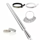 UTOCLEC 4 Stück Ringgrössenmesser Set, Ringgrößenmesser, Ringschablone Kostenlos, Ringstock, Ringmaß Ring Sizer Messskalen Set zum Messen von Ringdurchmessern, Größenstandard UK, EU, USA