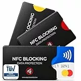 BLOCKARD TÜV geprüfte NFC Schutzhülle (3 Stück) aus Kunststoff für Kreditkarte Personalausweis EC-Karte Bankkarte 100% NFC-Schutz Kreditkarten Schutz-Hülle RFID-Blocker abgeschirmt