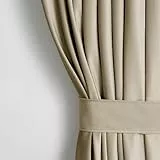AmeliaHome Set Vorhang H 245 x B 140 cm mit Raffhalter 54 x 10 cm Velvet Optik Beige 1 St. Kräuselband Wellenband Samt Halbverdunkelungsvorhang Fensterdekoration Dekoschal Dekorvorhang