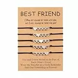 CheersLife 5 Bester Freund Armbänder Satz Freundschaft Wunsch Armband Passende Distanz Herz Armband Geschenke für Frauen Mädchen Teen Männer Schwestern