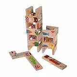 28 stücke Domino Block Set, Tier Bunte Bausteine ​​Set Holz Puzzle Brettspiel Spielen Set Früherziehung Spielzeug Geburtstagsgeschenk für Kind Jungen Mädchen