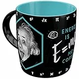 Nostalgic-Art Retro Kaffee-Becher, 330 ml, Einstein – Energy = Me + Coffee – Geschenk-Idee für Studenten, Original Lizenzprodukt (OLP), Keramik-Tasse, Vintage Design