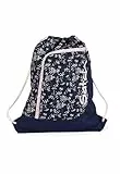 Satch Sportbeutel Turnbeutel für Mädchen und Jungen mit Reißverschlussfach, 12 Liter, Rucksack fixierbar Bloomy Breeze - Dunkelblau