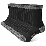 BUDERMMY Socken Damen Baumwolle 35-38 39-42 Sportsocken Wandersocken für Damen Socken Atmungsaktiv Gepolsterte Herren Laufsocken 6 Paar (DE/NL/SE/PL, Numerisch, 39, 42, Regular, Regular, schwarz)