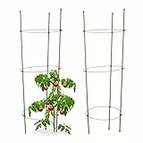 Relaxdays 4er Set Tomatenkäfig, Rankhilfe, Rankhilfe, Gartenzubehör, L: 76 cm, grün