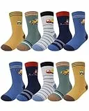 Kyopp 10 Paar Socken Kinder Jungen 25-28 Funny Socken Verschiedene Autos Cotton Socken mit motiv Crew Socks 25-28