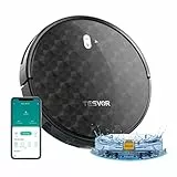 Tesvor M1 PRO Saugroboter mit 4000 Pa Leistung, kabelloser Saugroboter mit Raumkarte, optimiert für Tierhaare, Allergene, Glatte Teppiche, mit App für Alexa/Google