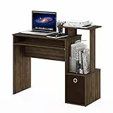 Furinno Econ Mehrzweck Home Office Computer Schreibtisch mit Ablage und Einschub, Holz, Columbia Walnut/Dunkelbraun, 40 x 100.08 x 86.61 cm