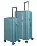 Travelite 4-Rad Koffer Set 2 teilig Größen L/M, Gepäck Serie Roomer: Hartschalen Trolleys mit TSA Kombinationsschloss; Größe M mit integrierter Dehnfalte