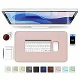 GOMIN Schreibtischunterlage 60x35cm - PU Leder Mauspad Wasserfest & Rutschfest - Laptop Tischunterlage Groß - Leicht zu reinigende Schreibunterlage - Mousepad XXL für Büro und Home-Office - Rosa
