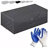 smartpeas Abdeckplane Gartenmöbel - Wasserdicht | UV Beständig | Winterfest Schutzhülle Gartenmöbel - Dimesion 240x140x90 cm - Mit Ventilationsfenster - Plus: Gartenhandschuhe