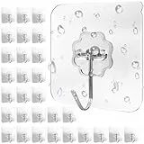 4smile Klebehaken extra stark, 30 Stück, 10 kg Klebehaken outdoor wetterfest, wasserdichte Haken selbstklebend, Wandhaken selbstklebend, transparent - Decke und Wand, Mehrzweck für Küche, Bad