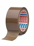 tesapack 64014 - Geräuscharmes Paketklebeband zum Verpacken von Paketen und Versandschachteln - braun - 66 m x 50 mm
