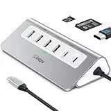USB C Hub 10Gbps, 9-in-1 USB C Docking Station mit 4K@60Hz HDMI, Type-C & 2 Type-A 3.2, 2 USB-A 2.0, PD 100W, SD/TF Anschluss, Aluminum USB Hub for Laptop, iPhone 16/15 Series, MacBook Air/Pro