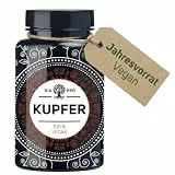 DiaPro® Kupfer 2mg hochdosiert – Kupfer-Gluconat für normale Haarpigmentierung & Bindegewebe | 365 vegane Tabletten (Jahresvorrat) Made in Germany