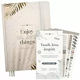 Lebenskompass Lehrerkalender 2024 2025 DIN A4 'COZY' - inklusive Sticker Set mit über 1000 Stickern - Hardcover Schulplaner für die Unterrichtsplanung - idealer Kalender für Lehrerinnnen und Lehrer
