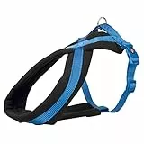 TRIXIE Premium Touren-Geschirr Größe M: Brustumfang 45–80 cm/25 mm in royalblau - sportliches Hundegeschirr mit angenehmer Vliespolsterung, stufenlos verstellbar für mittelgroße Hunde, 203902