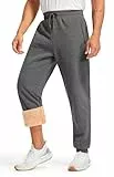 Libin Jogginghose Herren Winter Sporthose Thermo Gefütterte Fleecehose Dicke Warme Winterhose Track Pants Jogger Hose Haushose mit Reißverschluss Taschen Dunkelgrau 3XL