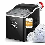 Eiswürfelmaschine Testsieger 2024, 14 kg 24 Stunden, 9 Eiswürfel in 6-8 Minuten, Gerauscharmer Betrieb, 120W Ice Maker mit Schaufel u. Korb, Eiswürfelbereiter für Zuhause, Büro (Dunkelgrau)