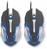 DR1TECH [Amazon Exclusive Avenger Gaming Maus Mit Kabel - 6 Tasten Für Bis Zu 3200 DPI - Leichtes Und Strapazierfähiges Design - Ergonomische Gaming Maus Für PC/PS4/XBOX (Packung mit 2)