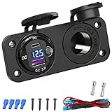 Zigarettenanzünder Steckdose 12V USB Einbausteckdose: Qidoe Aluminiumlegierung 20W PD3.0 KFZ USB Einbaubuchse Wasserdicht Spannungswächter 12V Steckdose 300W 24V Dose QC3.0 für Auto Boot Wohnmobile