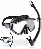 CRESSI Liberty Triside & Epsilon Dry Black/Graphite - Liberty Triside Maske und Epsilon Dry Schnorchel Set Combo zum Schnorcheln und Tauchen, Schwarz/Graphit, Einheitsgröße, Unisex
