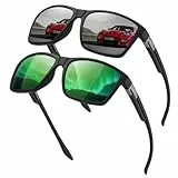 Rayruling 2 Paar Sonnenbrille Herren Polarisierte Damen, Sport Sunglasses Men Schwarz,Retro TR90 Ultraleicht Rahmen, UV400 HD Golf/Fahren/Angeln/Reisebrille/Outdoor-Sportarten Mode Sonnenbrillen
