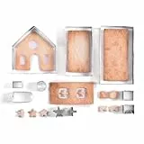 10PCS Lebkuchenhaus Ausstechformen Weihnachten Set: Edelstahl Keksausstecher Weihnachten Lebkuchenhaus Bausatz Lebkuchenform Lebkuchenhaus Ausstecher für Motivtorten Geburtstag Torten Fondant