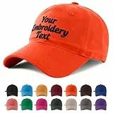 Cap Herren Mit Stickerei,Cap Personalisiert Mit Besticktem Text,Basecap Kappe Baseball Caps Cappy Für Herren Damen (DE/NL/SE/PL, Alphanumerisch, Einheitsgröße, Orange)
