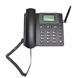 CCYLEZ Schnurloses GSM-Tischtelefon, Dual-SIM-2G-Telefon mit Externer Antenne für Zuhause, Hotel, Geschäft, Festnetztelefon mit Integriertem Radio und Wecker, Schnellwahl, Schwarz