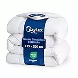CozyLux Bettdecke 135x200 für 4 Jahreszeiten - Bettdecke Ohne Bezug 135x200cm Mikrofaser-Füllung 300GSM - Steppdecke mit 4 Eckschlaufen, Super Weiche Atmungsaktive Zudecke Schlafdecke 200x135, Weiß
