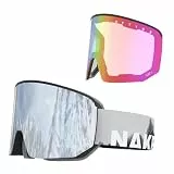 NAKED Optics NOVA Skibrille Männer, Ski Brille Frauen, Snowboardbrille, Ski-Brille schlechtes Wetter, Schibrille mit optionalen Wechselgläsern, Skiing Goggles (NOVA Slate, +inkl. Schlechtwetterglas)