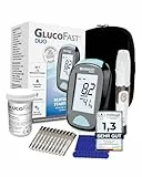 GLUCOFAST Duo Blutzuckermessgerät Starter-Set – inkl. 10 Teststreifen & Lanzetten | mmol/L Diabetes Messgerät | präzise Blutzuckermessung – kompakt & einfach anzuwenden