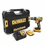 Dewalt 18 Volt Akku Schlagbohrschrauber DCD796D2 (Bürstenloser Motor, 2-Gang Vollmetallgetriebe, max. Drehmoment 70 Nm, 15 Drehmomentstufen, 2x 18 Volt 2 Ah Li-Ion Akkus und Ladegerät)