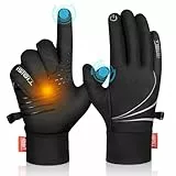 Benirap Fahrradhandschuhe Herren Damen Warme Winterhandschuhe Wasserabweisende Touchscreenhandschuhe Winddichte Laufhandschuhe rutschfeste Sporthandschuhe zum Laufen, Radfahren, Klettern -TM04,M