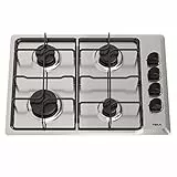 TEKA Erdgas-Kochfeld - 4 Kochplatten - Thermoelement-Sicherheit - Ergonomische Seitengriffe - emaillierte Grillroste - HLX 540 KL