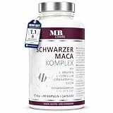 Maca Kapseln 4800mg je Tagesdosis - 200 Maca hochdosiert mit L-Arginin, Granatapfelextrakt, Vitamin C, D, Selen, Zink und Citrullin – veganer 20:1 Maca Extrakt schwarz ohne Zusätze
