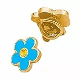 THE MASONIC COLLECTION - Abzeichen/Krawattennadel/Anstecknadel/Brosche mit Forget-Blumen-Design – vergoldet mit atemberaubendem gelben Stein – Freimaurer Geschenke für Männer