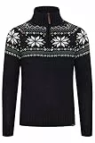 11 Project PRTim Herren Strickpullover Troyer Grobstrick Pullover mit Troyer-Kragen aus hochwertigem Woll-Mix-Material, Größe:3XL, Farbe:Black (194007)