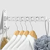 JOLY FANG Kleiderhaken klappbar, Wand Kleiderständer Kleiderlüfter Wandhaken Klapphaken für Balkon Badezimmer Waschküche (Silber, 8 Löcher)