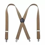 KANGDAI Herren Hosenträger 4 Clips Heavy Duty Men Braces Durable Elastic Verstellbare Hosenträger Starke Metall Clips Hosenträger