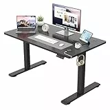JUMMICO Höhenverstellbarer Schreibtisch KOMPLETTE TISCHPLATTE Elektrischer Schreibtisch Höhenverstellbar mit Memory-Funktion Steh-Sitz Tisch Computertisch 110 x 60 cm Schwarz