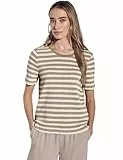STREET ONE Damen A322898 Strick-Look Streifenshirt, Safari beige, 36