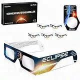 Sonnenfinsternis Brille,CE Zertifizierung 2026,6er-Pack Sonnenfinsternis Brillen zur direkten Sonnenbeobachtung – ISO 12312-2:2015(E) & CE-zertifiziert